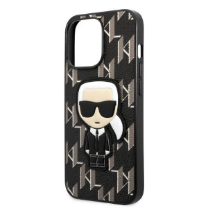 Оригинален твърд гръб KARL LAGERFELD Monogram Ikonik Patch KLHCP13LPMNIKBK - iPhone 13 Pro черен - Img 6