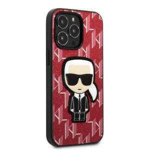 Оригинален твърд гръб KARL LAGERFELD Monogram Ikonik Patch KLHCP13LPMNIKPI - iPhone 13 Pro червен - Img 4