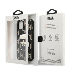 Оригинален твърд гръб KARL LAGERFELD Monogram Ikonik Patch KLHCP13SPMNIKBK - iPhone 13 mini черен - Img 7