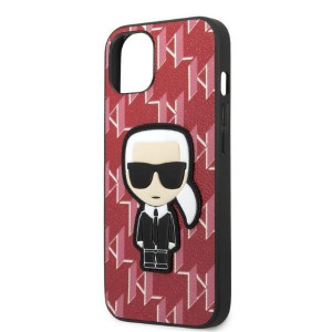 Оригинален твърд гръб KARL LAGERFELD Monogram Ikonik Patch KLHCP13SPMNIKPI - iPhone 13 mini червен - Img 6