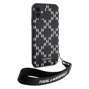 Оригинален твърд гръб KARL LAGERFELD Monogram Losange Saffiano KLHCN61SAKLMBSK - iPhone 11 черен - Img 4