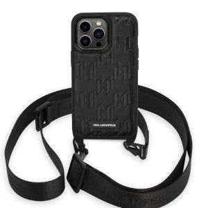 Оригинален твърд гръб KARL LAGERFELD Monogram Plaque Logo Strap KLHCP14LSTMMK - iPhone 14 Pro черен - Img 2