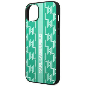 Оригинален твърд гръб KARL LAGERFELD Monogram Stripe KLHCP14MPGKLSKN - iPhone 14 Plus зелен - Img 6