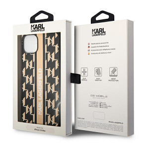 Оригинален твърд гръб KARL LAGERFELD Monogram Stripe KLHCP14MPGKLSKW - iPhone 14 Plus кафяв - Img 8