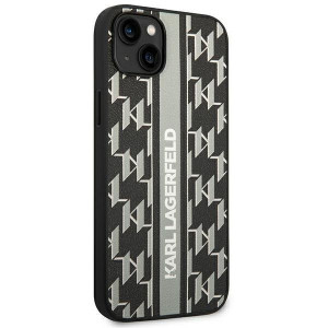 Оригинален твърд гръб KARL LAGERFELD Monogram Stripe KLHCP14SPGKLSKG - iPhone 14 сив - Img 4