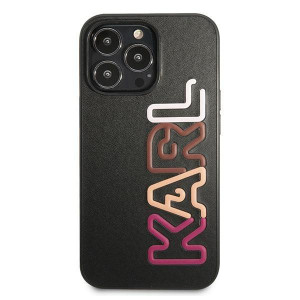 Оригинален твърд гръб KARL LAGERFELD Multipink Brand KLHCP13LPCOBK - iPhone 13 Pro черен - Img 3