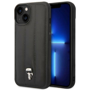 Оригинален твърд гръб KARL LAGERFELD Puffy Ikonik Pin KLHCP14MPSQPK - iPhone 14 Plus черен - Img 1
