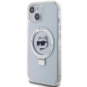 Оригинален твърд гръб KARL LAGERFELD Ring Stand Choupette Head MagSafe KLHMP15SHMRSCHH - iPhone 15 бял - Img 2