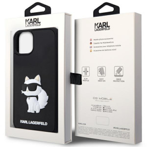 Оригинален твърд гръб KARL LAGERFELD Rubber Choupette 3D KLHCP14S3DRKHNK - iPhone 14 черен - Img 8