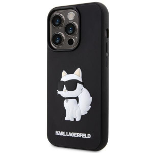Оригинален твърд гръб KARL LAGERFELD Rubber Choupette 3D KLHCP14X3DRKHNK - iPhone 14 Pro Max черен - Img 2