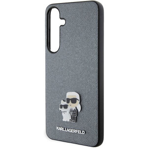 Оригинален твърд гръб KARL LAGERFELD Saffiano Karl & Choupette Metal Pin KLHCS24MPSAKCMPG - Samsung Galaxy S24+ S926 hardcase сив - Img 6