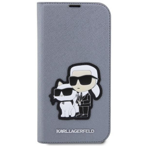 Оригинален твърд гръб KARL LAGERFELD Saffiano Karl & Choupette KLBKP14LSANKCPG - iPhone 14 Pro сребрист - Img 3