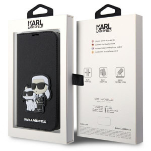 Оригинален твърд гръб KARL LAGERFELD Saffiano Karl & Choupette KLBKP14LSANKCPK - iPhone 14 Pro черен - Img 7