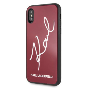 Оригинален твърд гръб KARL LAGERFELD Signature Glitter KLHCI8DLKSRE - iPhone 7 / 8 червен - Img 3