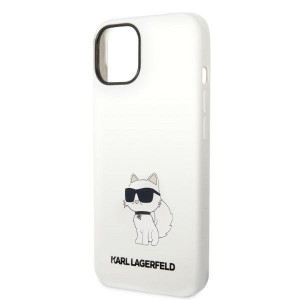 Оригинален твърд гръб KARL LAGERFELD Silicone Choupette MagSafe KLHMP14MSNCHBCH - iPhone 14 Plus бял - Img 6