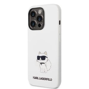 Оригинален твърд гръб KARL LAGERFELD Silicone Choupette KLHCP14LSNCHBCH - iPhone 14 Pro бял - Img 2