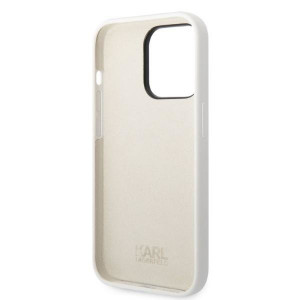 Оригинален твърд гръб KARL LAGERFELD Silicone Ikonik KLHCP14LSNIKBCH - iPhone 14 Pro бял - Img 7