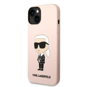 Оригинален твърд гръб KARL LAGERFELD Silicone Ikonik KLHCP14MSNIKBCP - iPhone 14 Plus розов - Img 2
