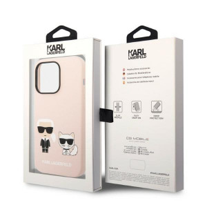 Оригинален твърд гръб KARL LAGERFELD Silicone Karl & Choupette KLHMP14XSSKCI - iPhone 14 Pro Max розов - Img 8