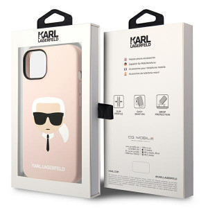 Оригинален твърд гръб KARL LAGERFELD Silicone Karl's Head MagSafe KLHMP14SSLKHLP - iPhone 14 светлорозов - Img 8
