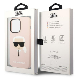 Оригинален твърд гръб KARL LAGERFELD Silicone Karl's Head MagSafe KLHMP14XSLKHLP - iPhone 14 Pro Max светлорозов - Img 8