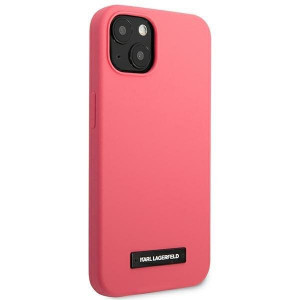 Оригинален твърд гръб KARL LAGERFELD Silicone Plaque KLHCP13SSLMP1PI - iPhone 13 mini циклама - Img 4
