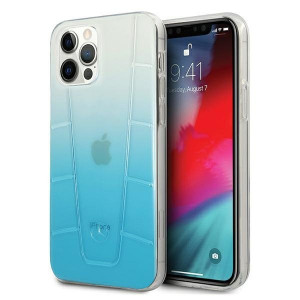 Оригинален твърд гръб MERCEDES Clear MEHCP12LCLGBL - iPhone 12 Pro Max син - Img 1