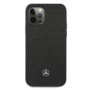 Оригинален твърд гръб MERCEDES Leather Stars MEHCP12LPSQBK - iPhone 12 Pro Max черен - Img 3