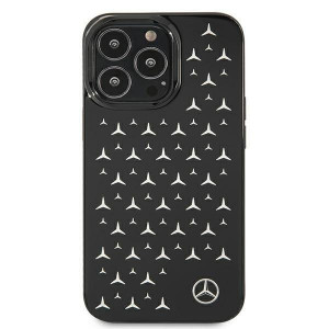 Оригинален твърд гръб MERCEDES Stars MEHCP13LESPBK - iPhone 13 Pro сребрист / черен - Img 3