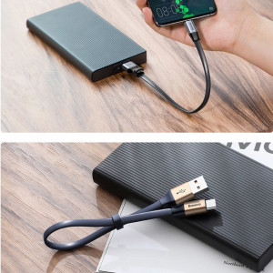 Плосък кабел за зареждане и данни BASEUS Simple HW USB Type A към USB Type C с бързо зареждане 3.0 5A 40W 0.23m (CATMBJ-BG1) сив - Img 17