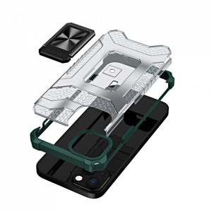 Подсилен гръб със стойка Crystal Ring - iPhone 13 зелен - Img 2