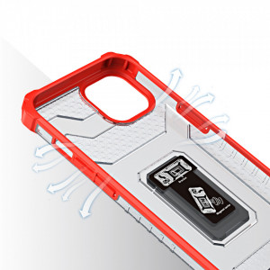 Подсилен гръб със стойка Crystal Ring - iPhone 13 червен - Img 4