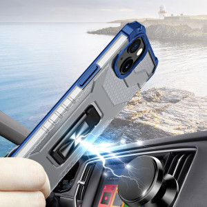 Подсилен гръб със стойка Crystal Ring - iPhone 13 mini син - Img 3