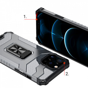 Подсилен гръб със стойка Crystal Ring - iPhone 13 Pro червен - Img 9