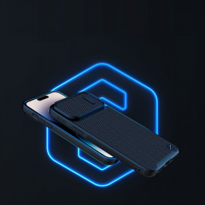 Подсилен гръб с подвижно покритие за камерата NILLKIN Textured S MagSafe - iPhone 14 Pro черен - Img 7