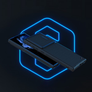 Подсилен гръб с подвижно покритие за камерата NILLKIN Textured S - Samsung Galaxy S23 Ultra син - Img 8