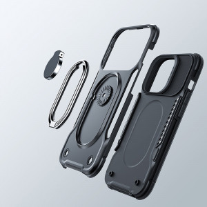 Подсилен гръб JOYROOM Dual Hinge с ринг стойка - iPhone 14 Plus черен - Img 5