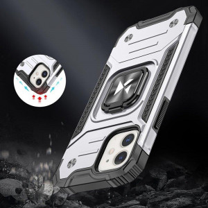 Подсилен гръб WOZINSKY Ring Armor със стойка - iPhone 14 сребрист - Img 7