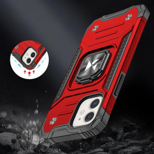 Подсилен гръб WOZINSKY Ring Armor със стойка - iPhone 14 Plus червен - Img 7