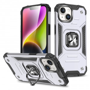 Подсилен гръб WOZINSKY Ring Armor със стойка - iPhone 15 Plus сребрист - Img 1