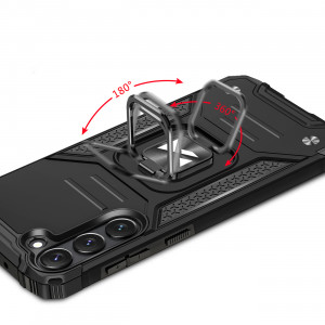 Подсилен гръб WOZINSKY Ring Armor със стойка - Samsung Galaxy S23+ черен - Img 21