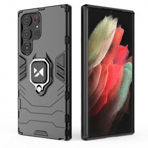 Подсилен гръб WOZINSKY Ring Armor със стойка - Samsung Galaxy S23 Ultra черен - Img 3