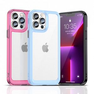 Прозрачен гръб с гел рамка Outer Space - iPhone 13 Pro син - Img 4