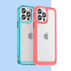Прозрачен гръб с гел рамка Outer Space - iPhone 13 Pro Max червен - Img 6