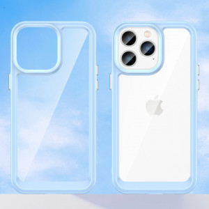 Прозрачен гръб с гел рамка Outer Space - iPhone 14 Pro Max син - Img 8