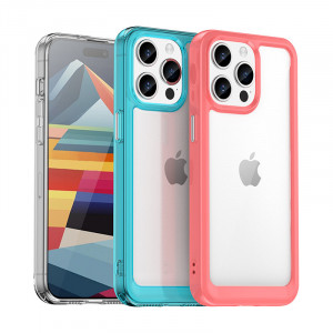 Прозрачен гръб с гел рамка Outer Space - iPhone 15 червен - Img 4