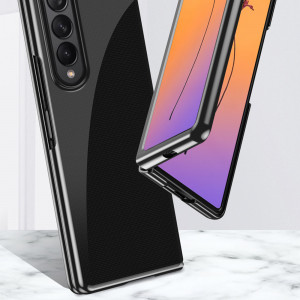 Прозрачен калъф с цветна рамка Plating - Samsung Galaxy Z Fold4 розов - Img 2