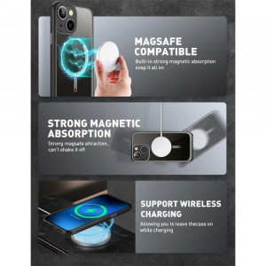 Прозрачен калъф 360° с рамка SUPCASE Unicorn Beetle Edge MagSafe - iPhone 14 Plus черен - Img 11