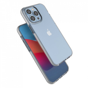 Прозрачен силиконов гръб с цветен кант Spring - iPhone 14 Pro Max светлосин - Img 4