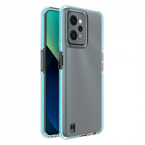 Прозрачен силиконов гръб с цветен кант Spring - Realme C31 светлосин - Img 1